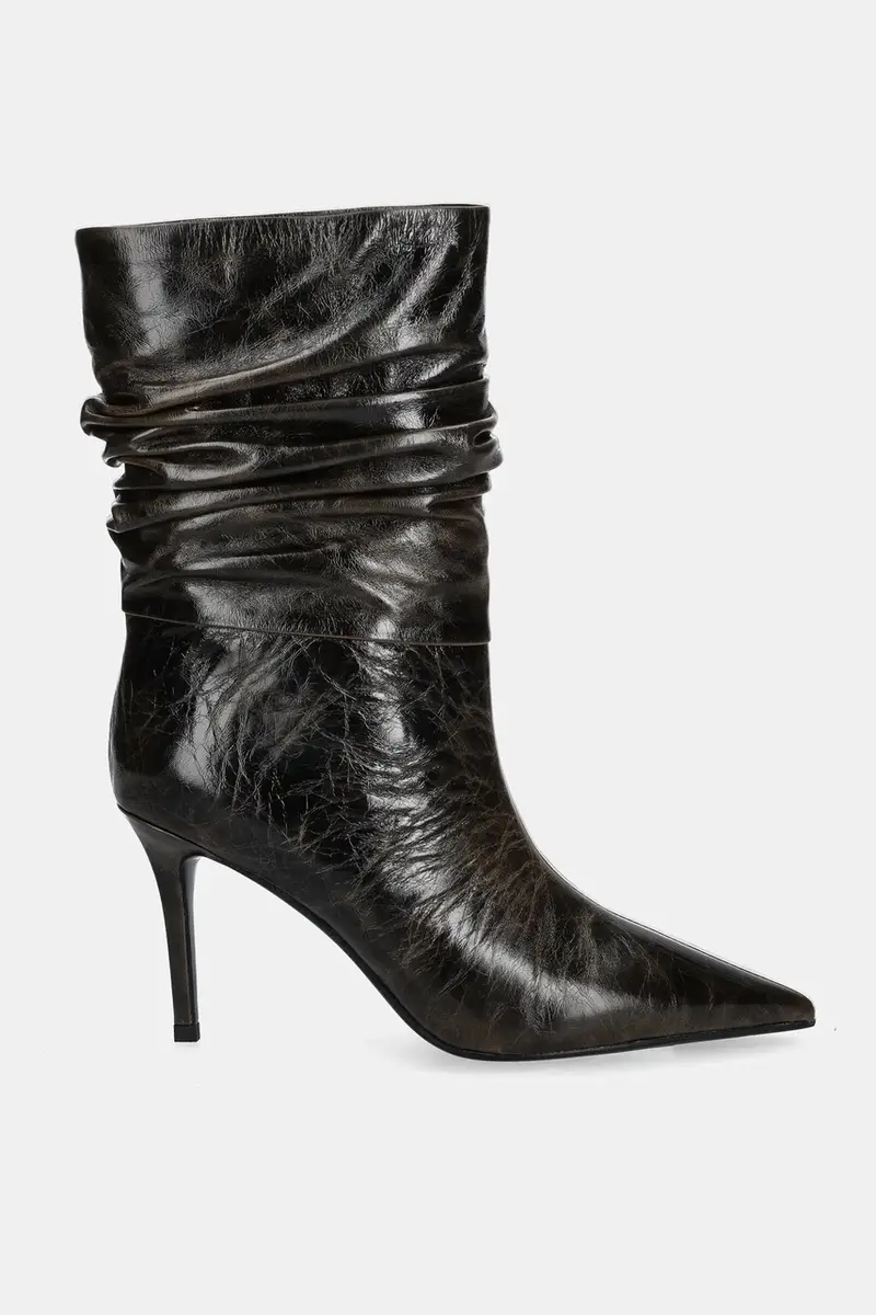 stivaletti alla caviglia in pelle colore marrone miniatura 3