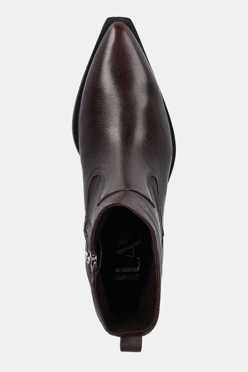 stivaletti alla caviglia in pelle colore marrone miniatura 5