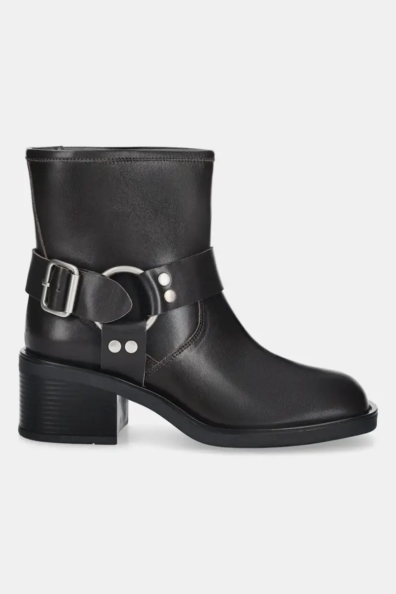 stivaletti alla caviglia in pelle colore marrone miniatura 3