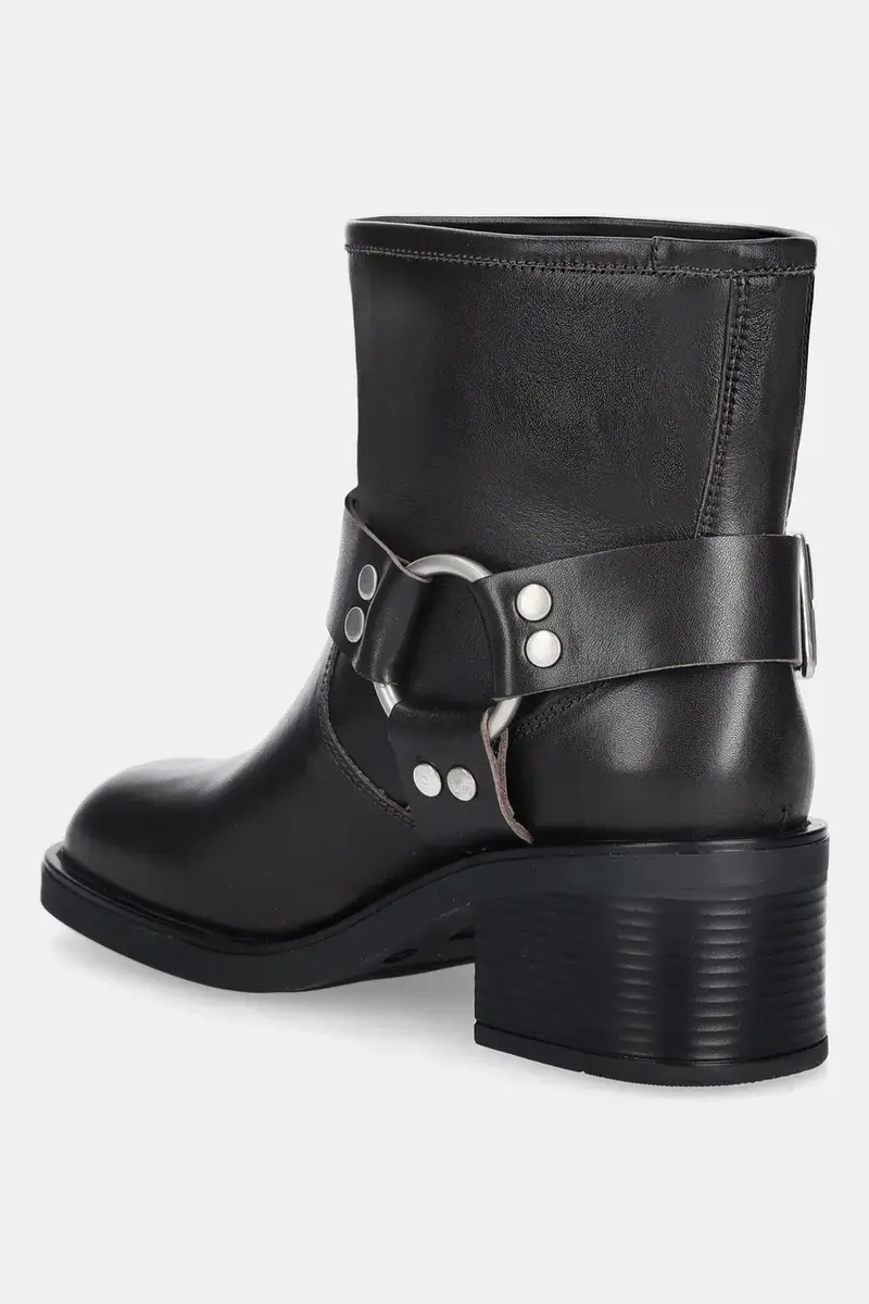 stivaletti alla caviglia in pelle colore marrone miniatura 4