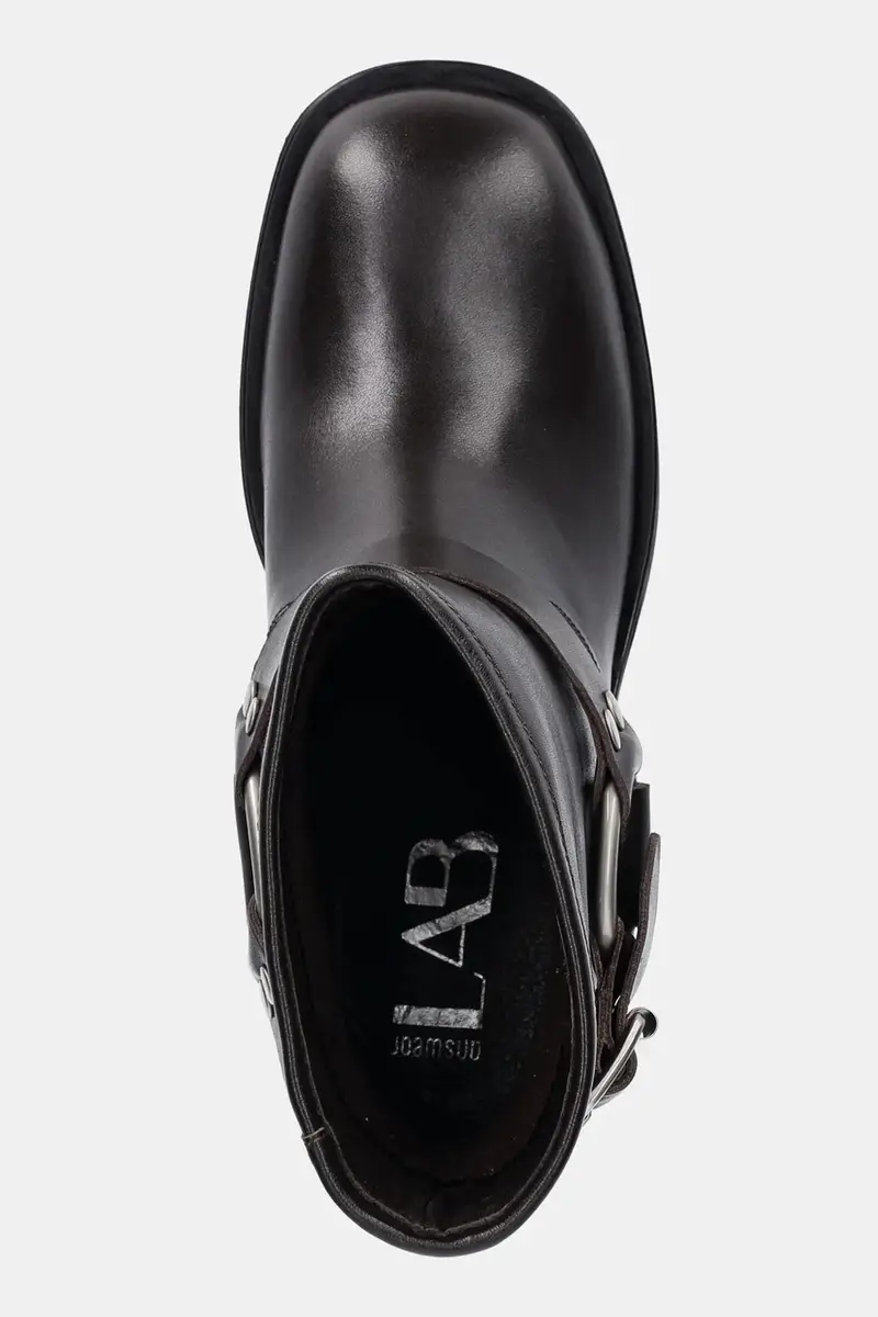 stivaletti alla caviglia in pelle colore marrone miniatura 5