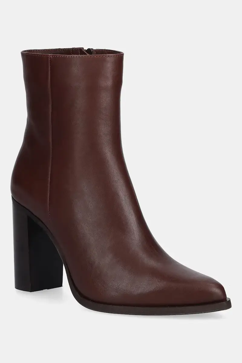 stivaletti alla caviglia in pelle colore marrone miniatura 2