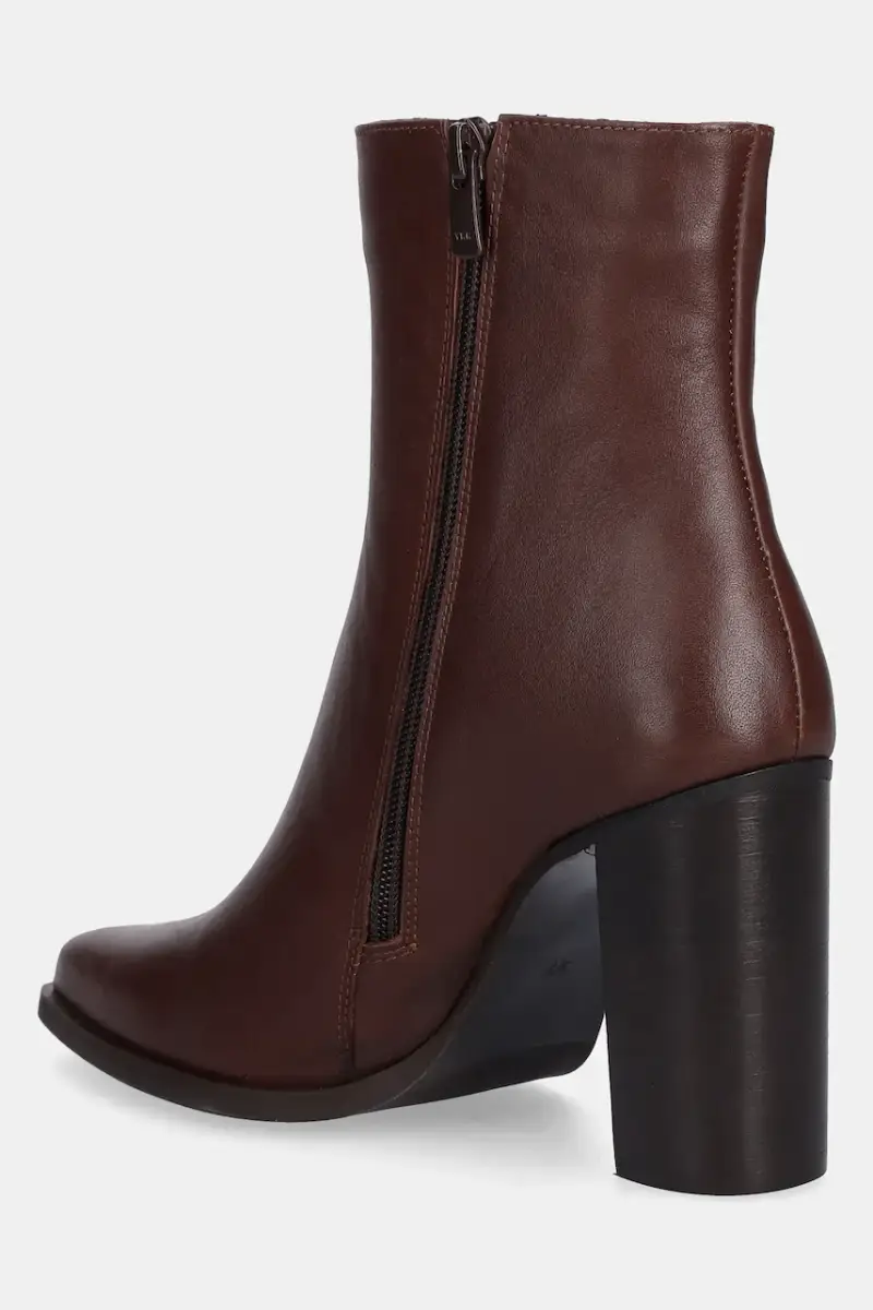 stivaletti alla caviglia in pelle colore marrone miniatura 4