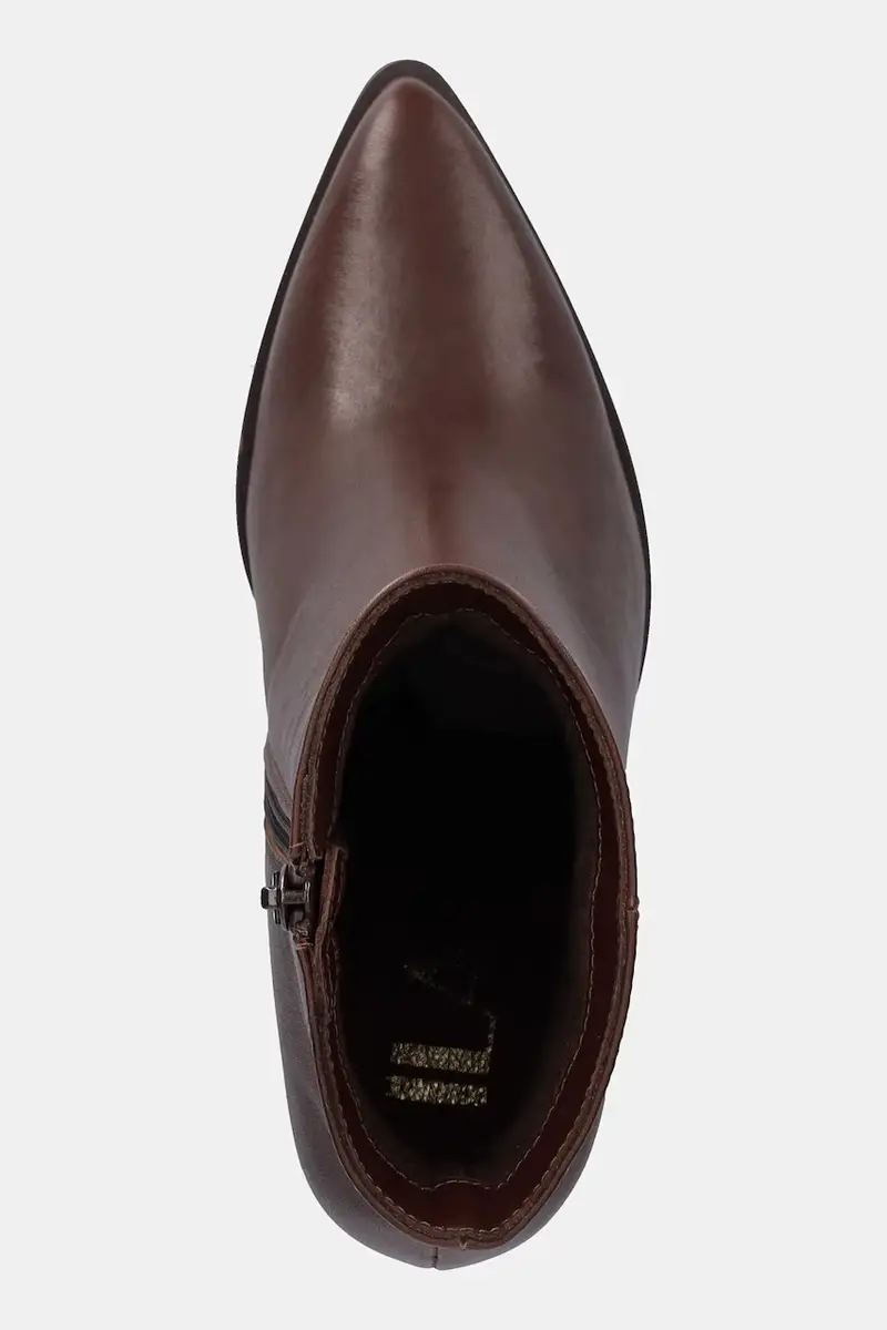 stivaletti alla caviglia in pelle colore marrone miniatura 5