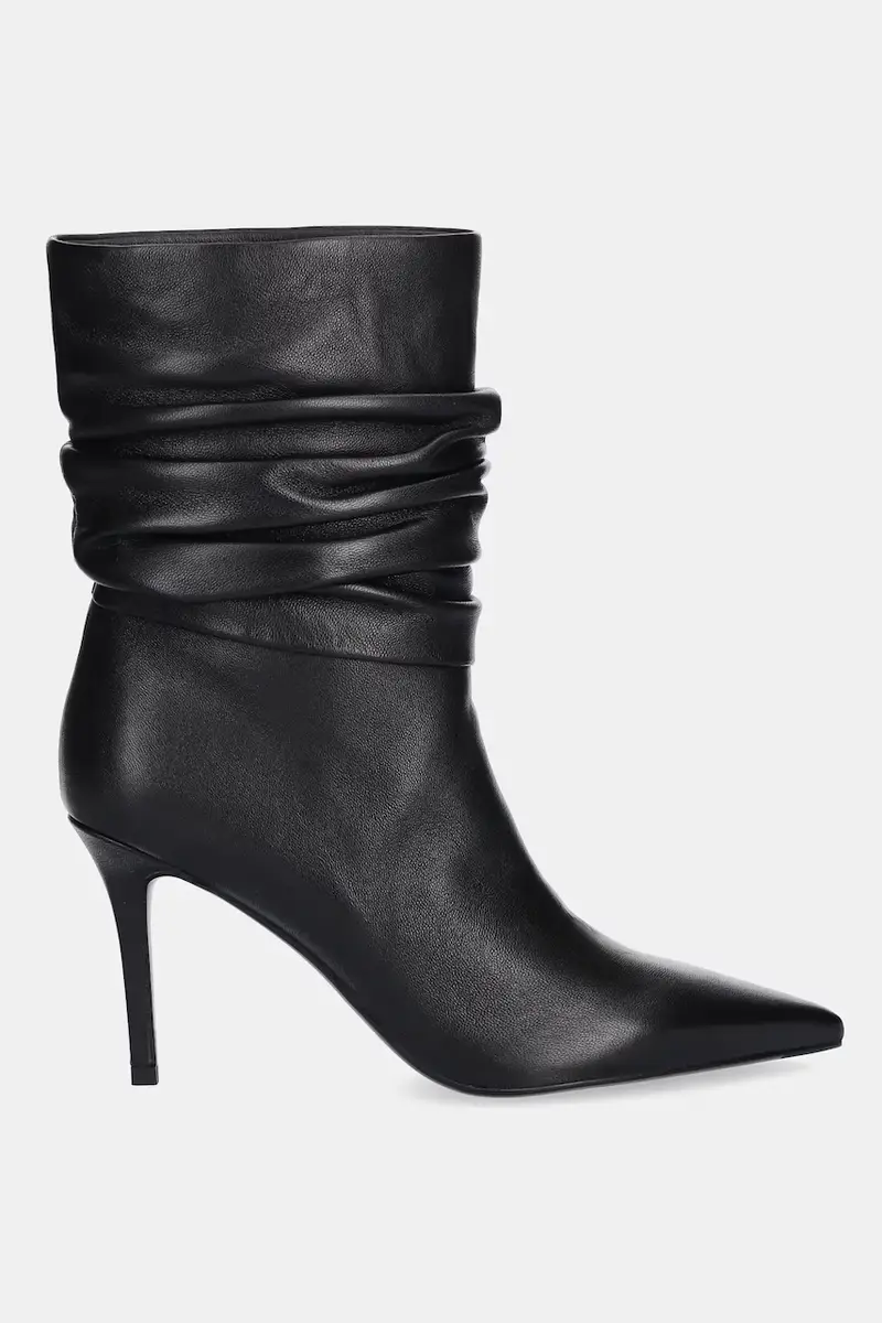 stivaletti alla caviglia in pelle colore nero miniatura 3