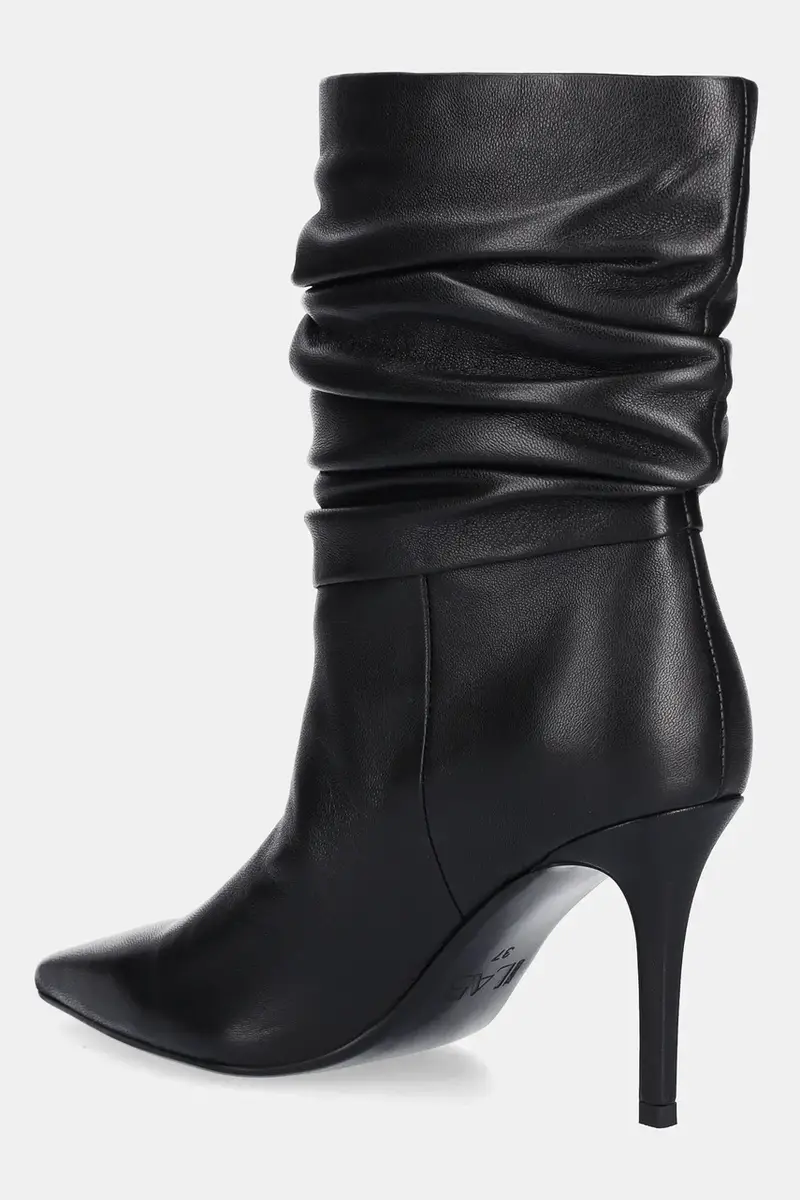 stivaletti alla caviglia in pelle colore nero miniatura 4