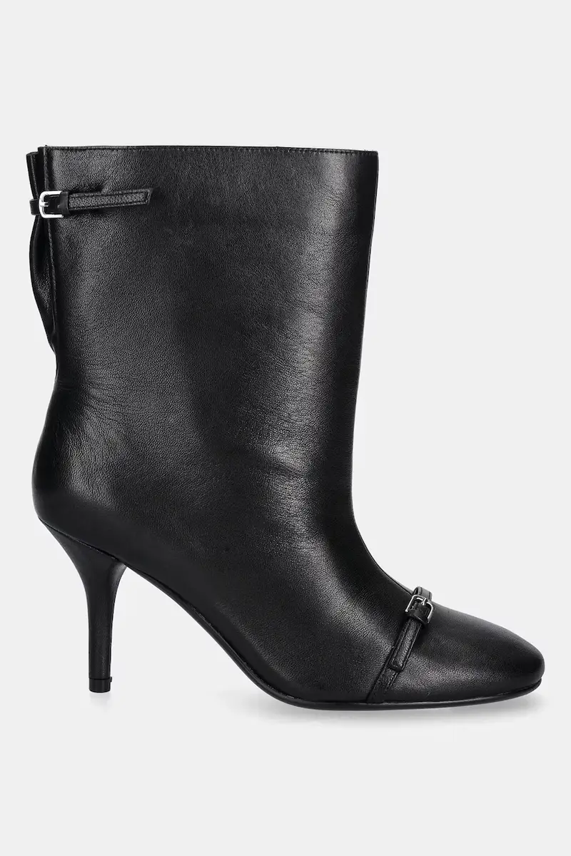 stivaletti alla caviglia in pelle colore nero miniatura 2