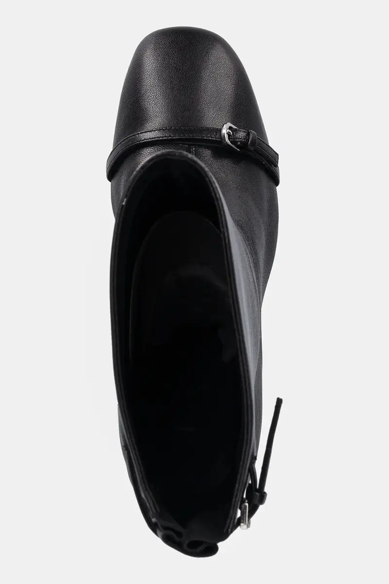 stivaletti alla caviglia in pelle colore nero miniatura 5