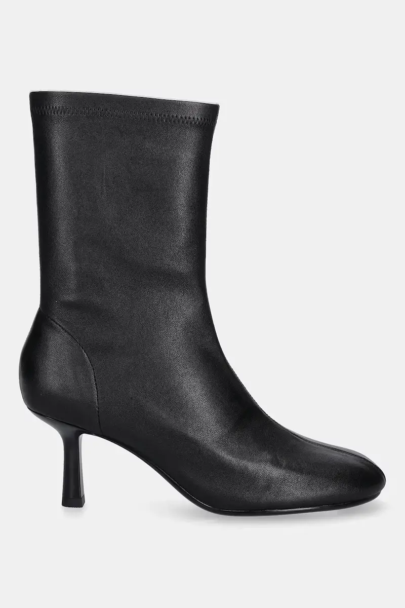 stivaletti alla caviglia in pelle colore nero miniatura 2