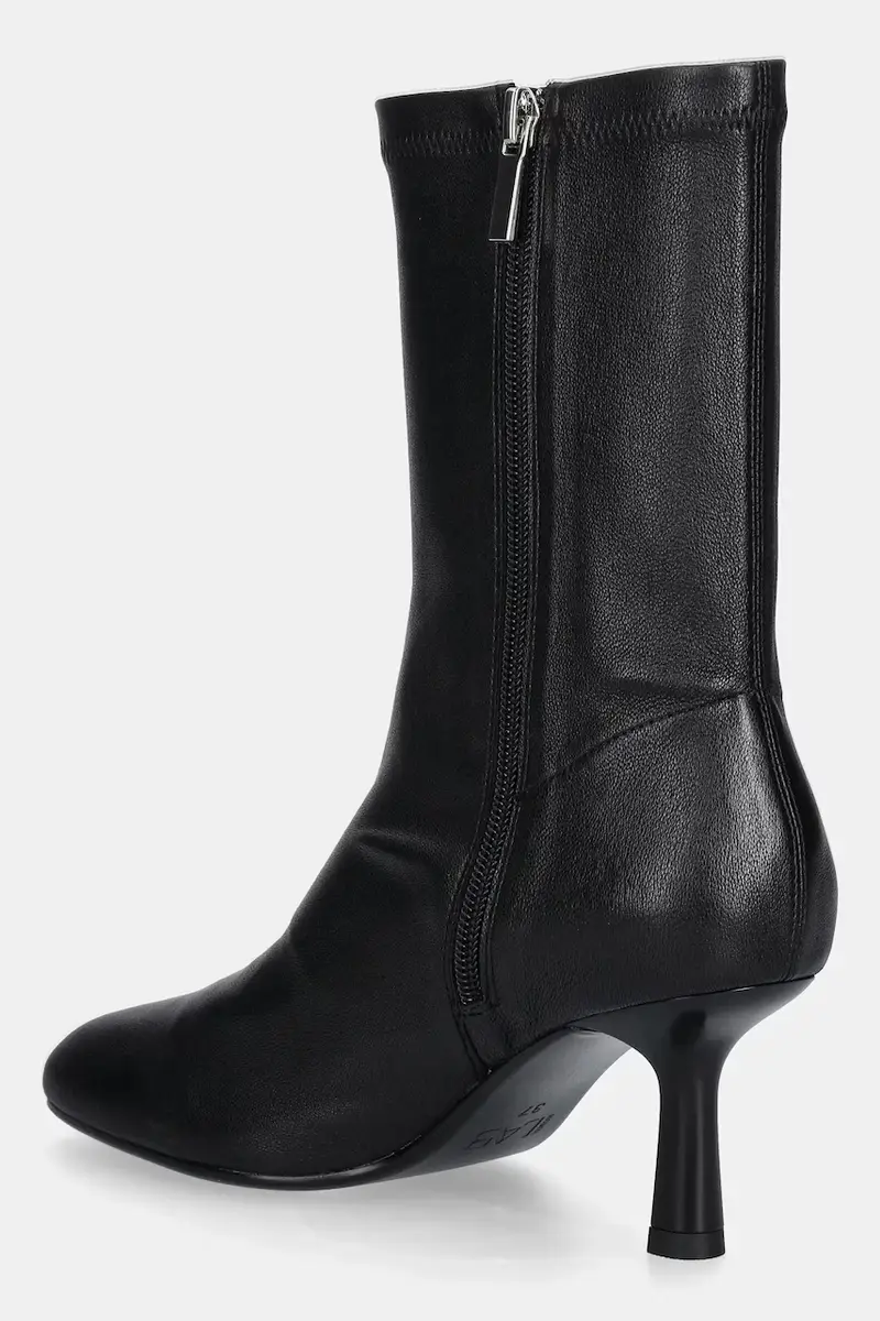 stivaletti alla caviglia in pelle colore nero miniatura 4