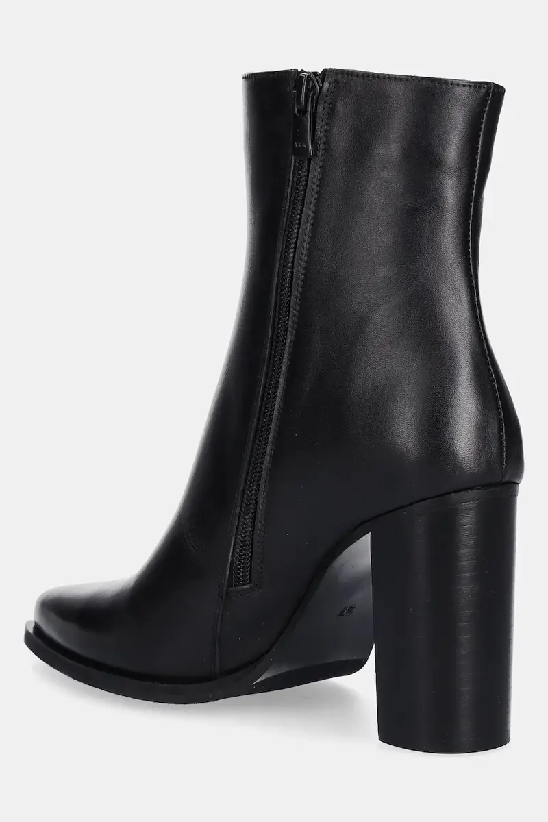 stivaletti alla caviglia in pelle colore nero miniatura 4