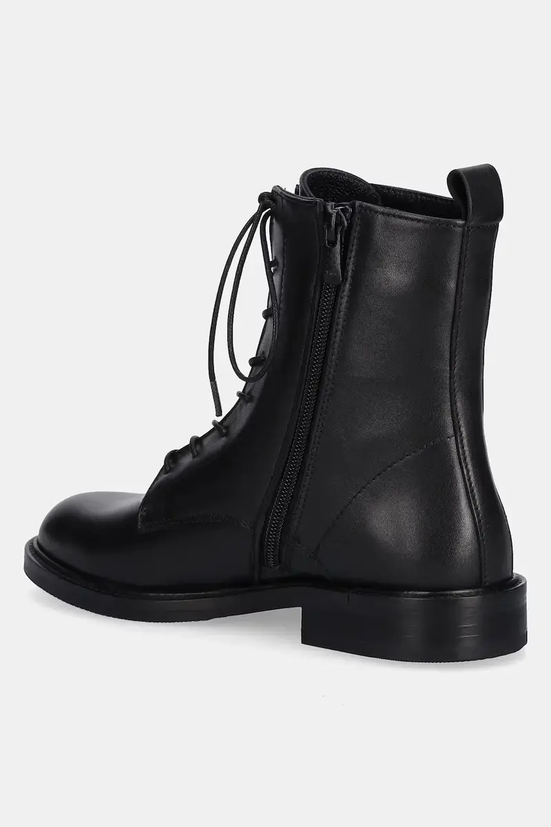 stivaletti alla caviglia in pelle colore nero miniatura 4