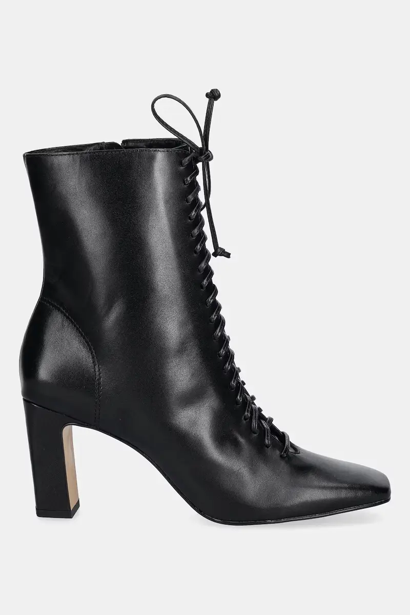 stivaletti alla caviglia in pelle colore nero miniatura 3