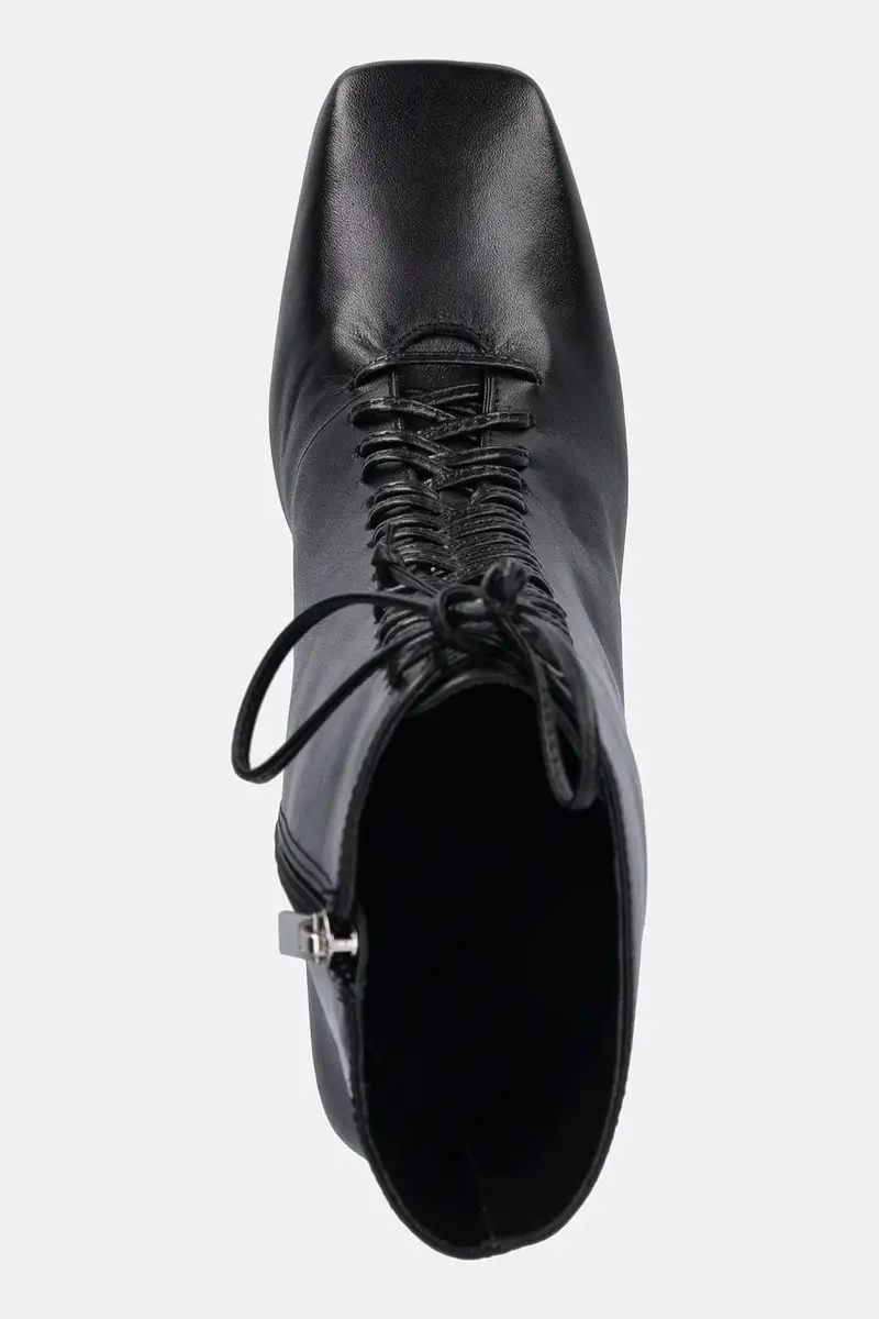 stivaletti alla caviglia in pelle colore nero miniatura 5