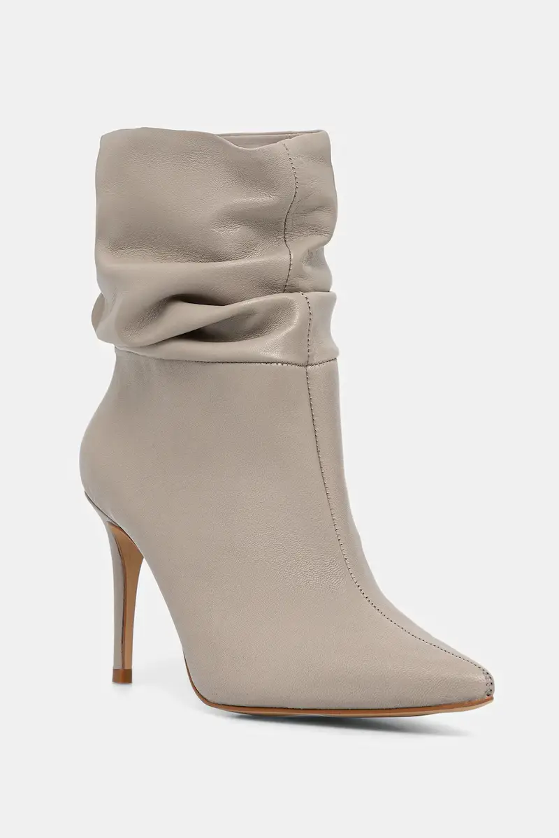 stivaletti alla caviglia in pelle donna colore grigio miniatura 2