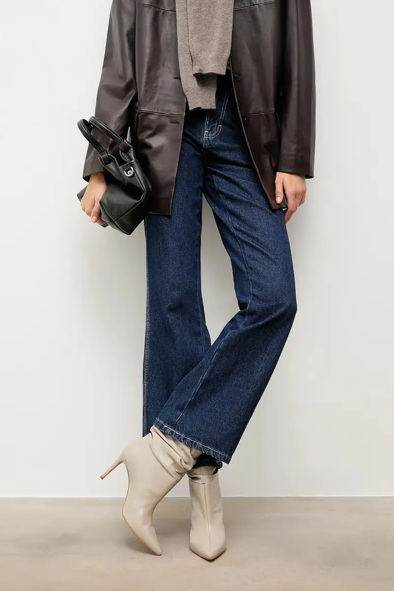 stivaletti alla caviglia in pelle donna colore grigio