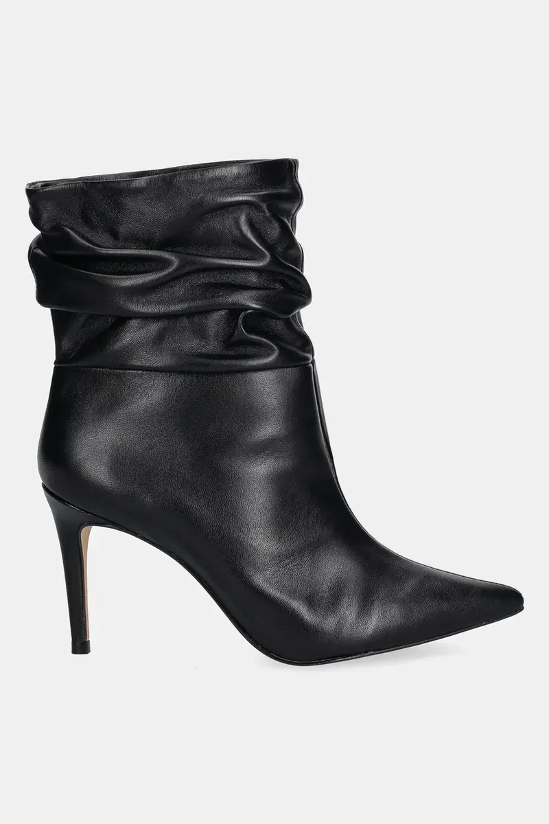 stivaletti alla caviglia in pelle donna colore nero miniatura 3