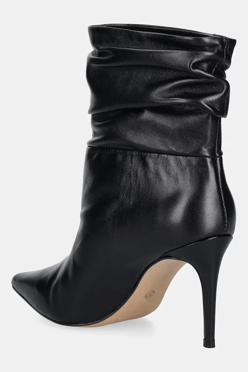 stivaletti alla caviglia in pelle donna colore nero miniatura 4