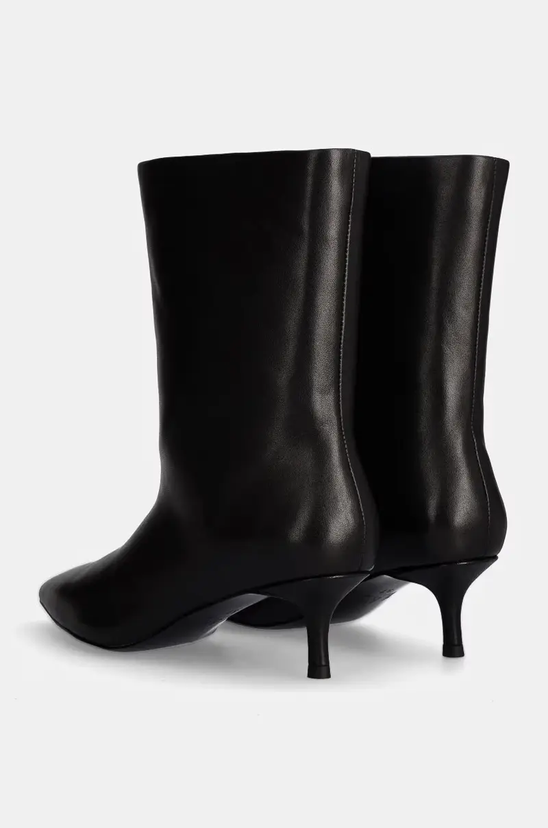 stivaletti alla caviglia in pelle donna colore nero miniatura 4