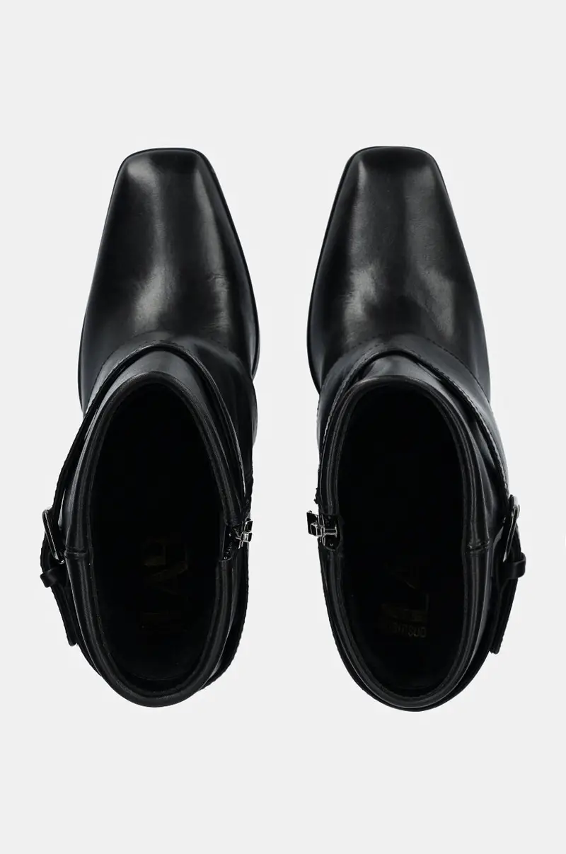 stivaletti alla caviglia in pelle donna colore nero miniatura 5