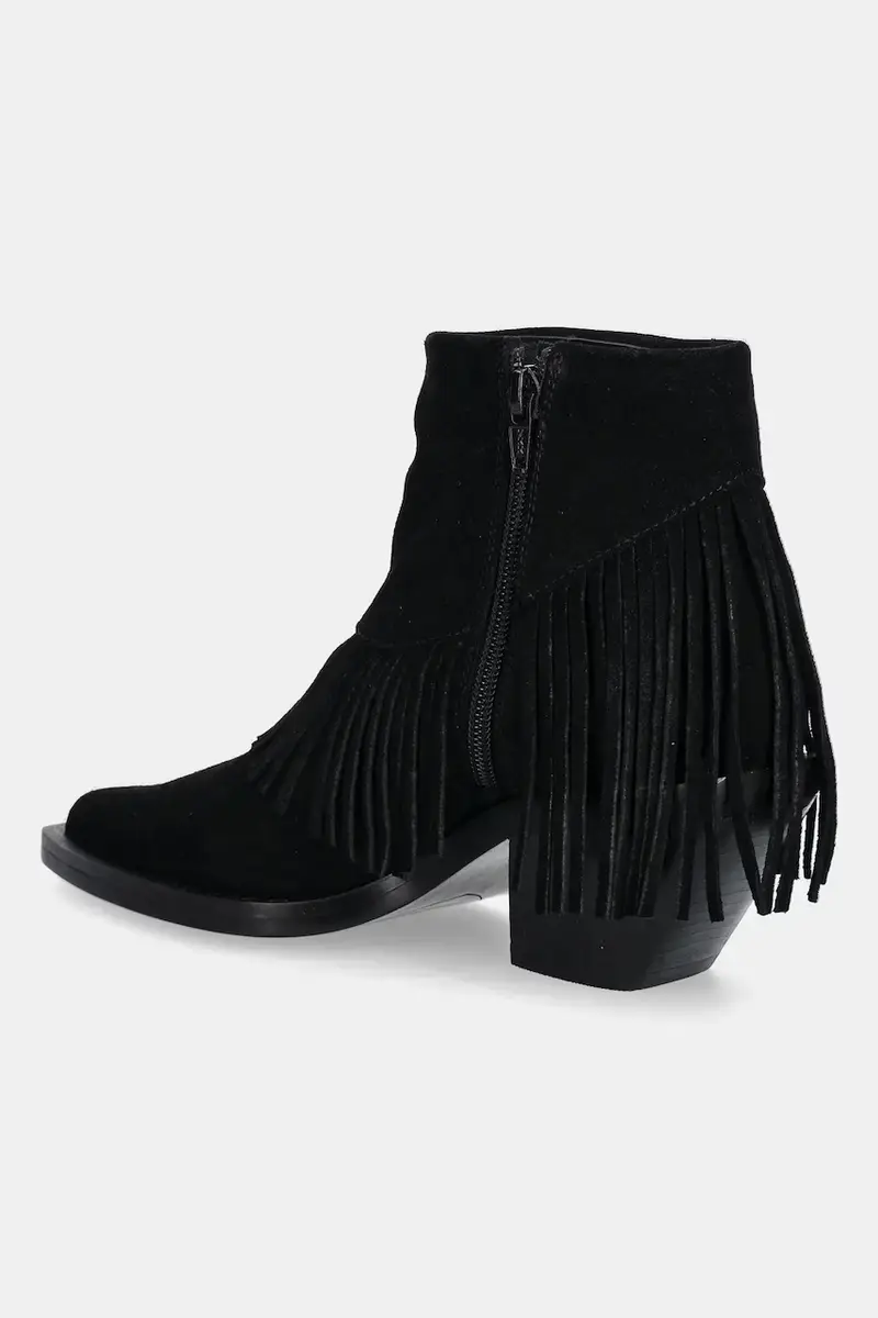 stivali cowboy in pelle scamosciata colore nero miniatura 4