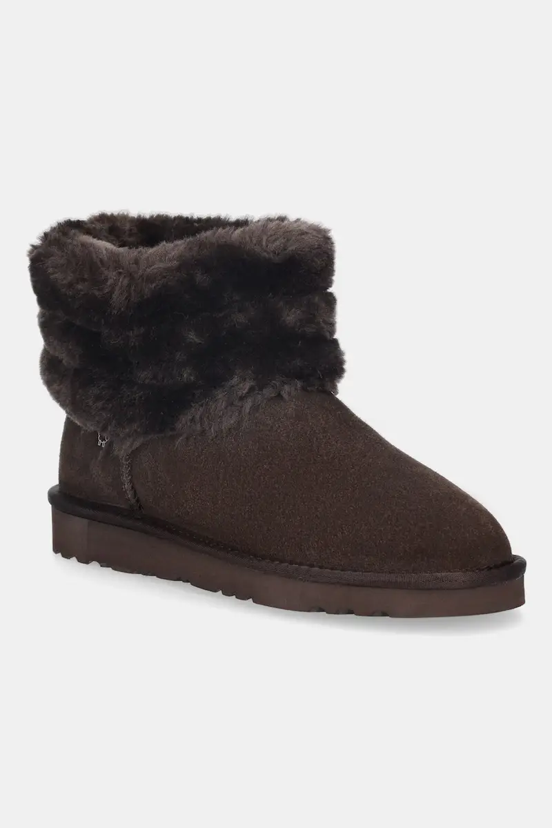 stivali da neve in camoscio colore marrone