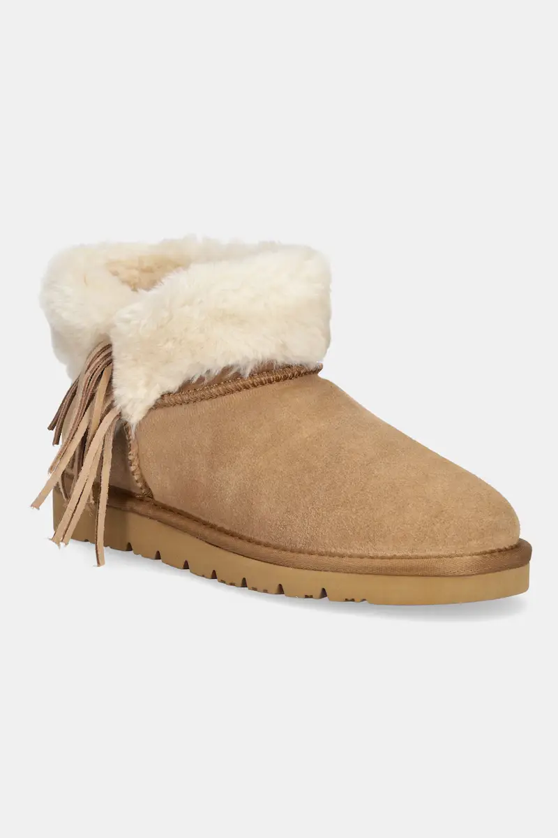 stivali da neve in camoscio colore marrone