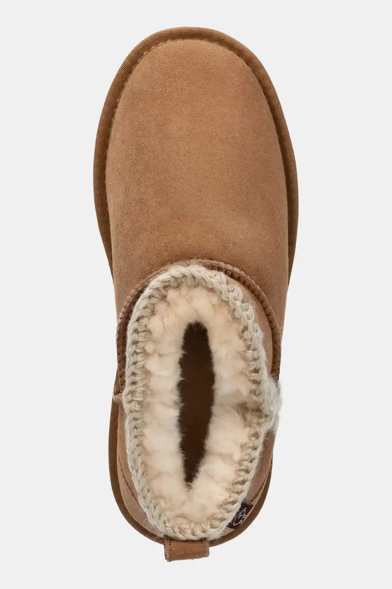 stivali da neve in camoscio colore marrone miniatura 4