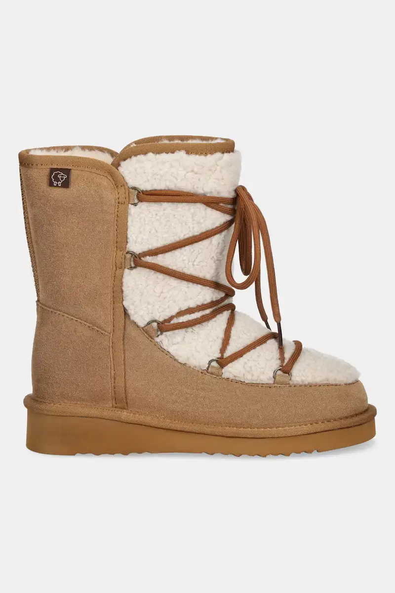 stivali da neve in camoscio colore marrone miniatura 2