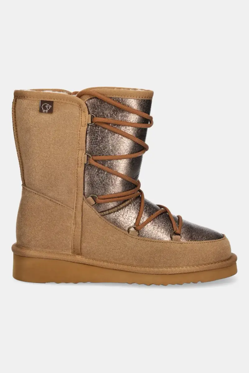 stivali da neve in camoscio colore marrone miniatura 2