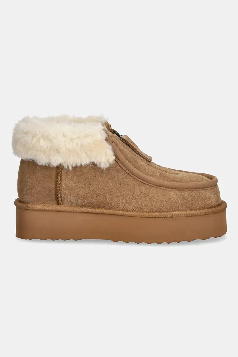 stivali da neve in camoscio colore marrone miniatura 2