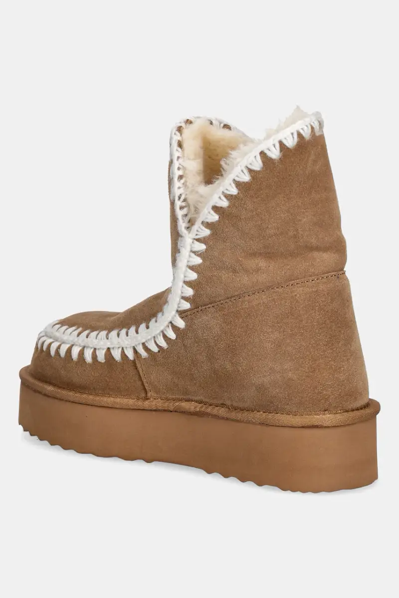 stivali da neve in camoscio colore marrone miniatura 3