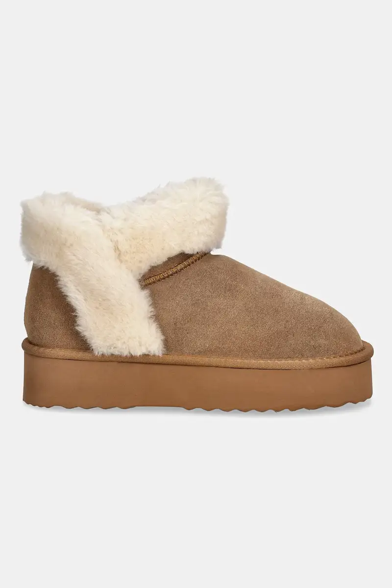 stivali da neve in camoscio colore marrone miniatura 2