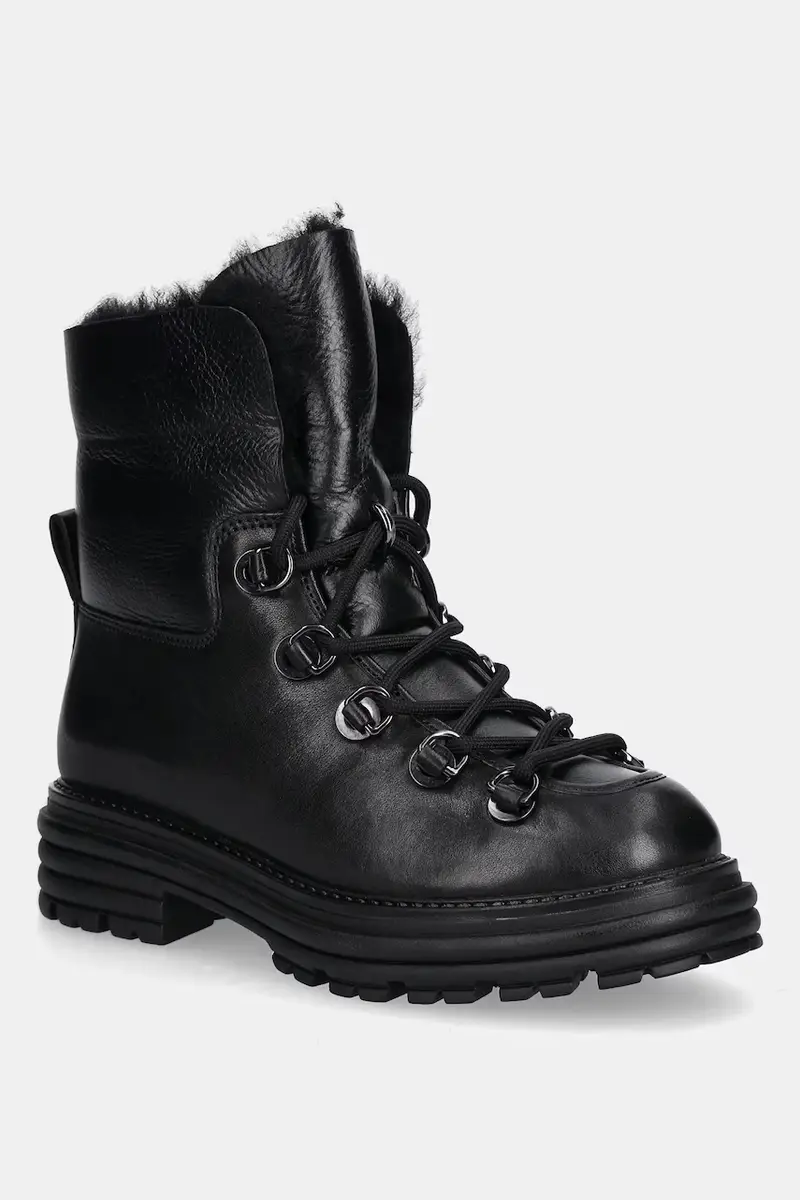 stivali da neve in pelle colore nero miniatura 2