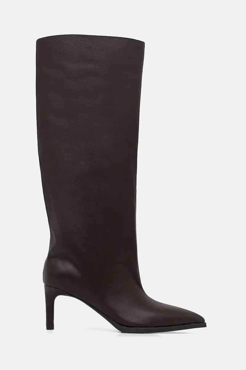 stivali in pelle colore granata miniatura 2