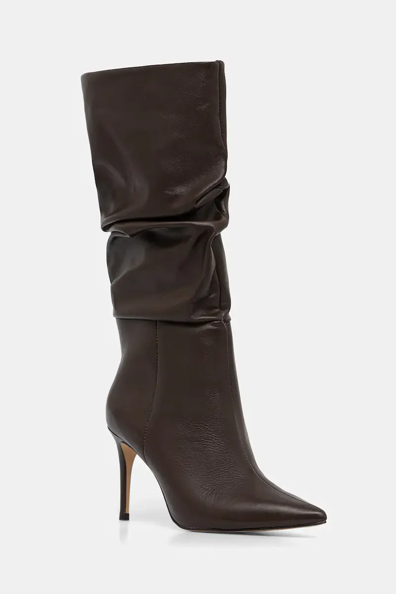 stivali in pelle colore marrone miniatura 2