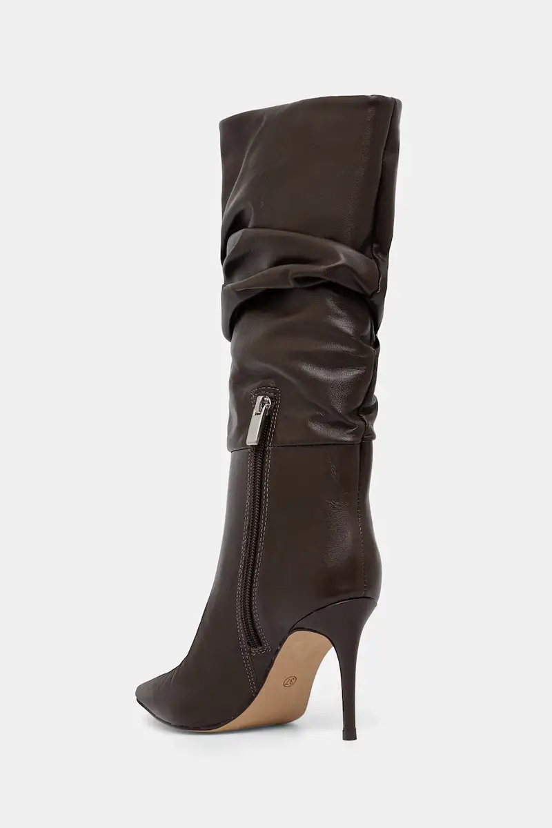 stivali in pelle colore marrone miniatura 4