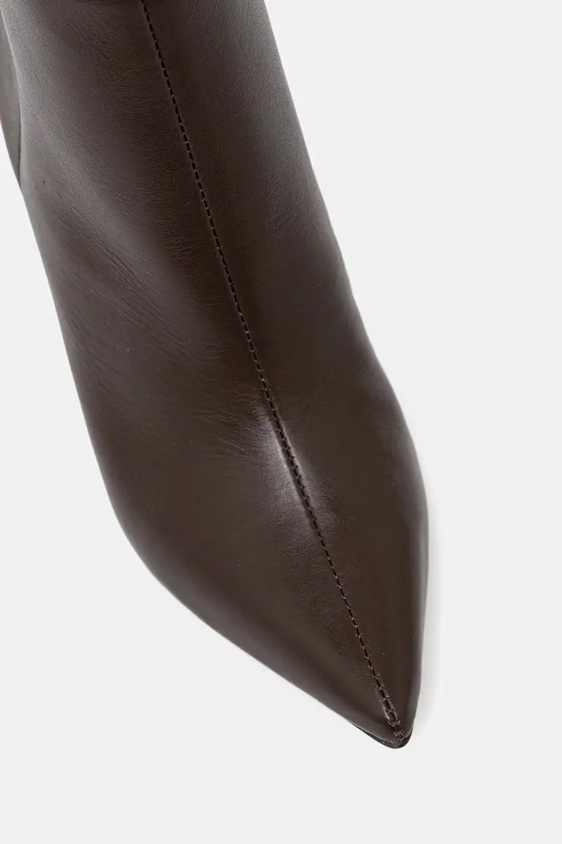 stivali in pelle colore marrone miniatura 5