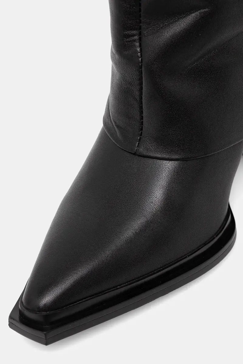 stivali in pelle colore nero miniatura 5