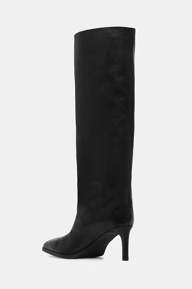 stivali in pelle colore nero miniatura 4