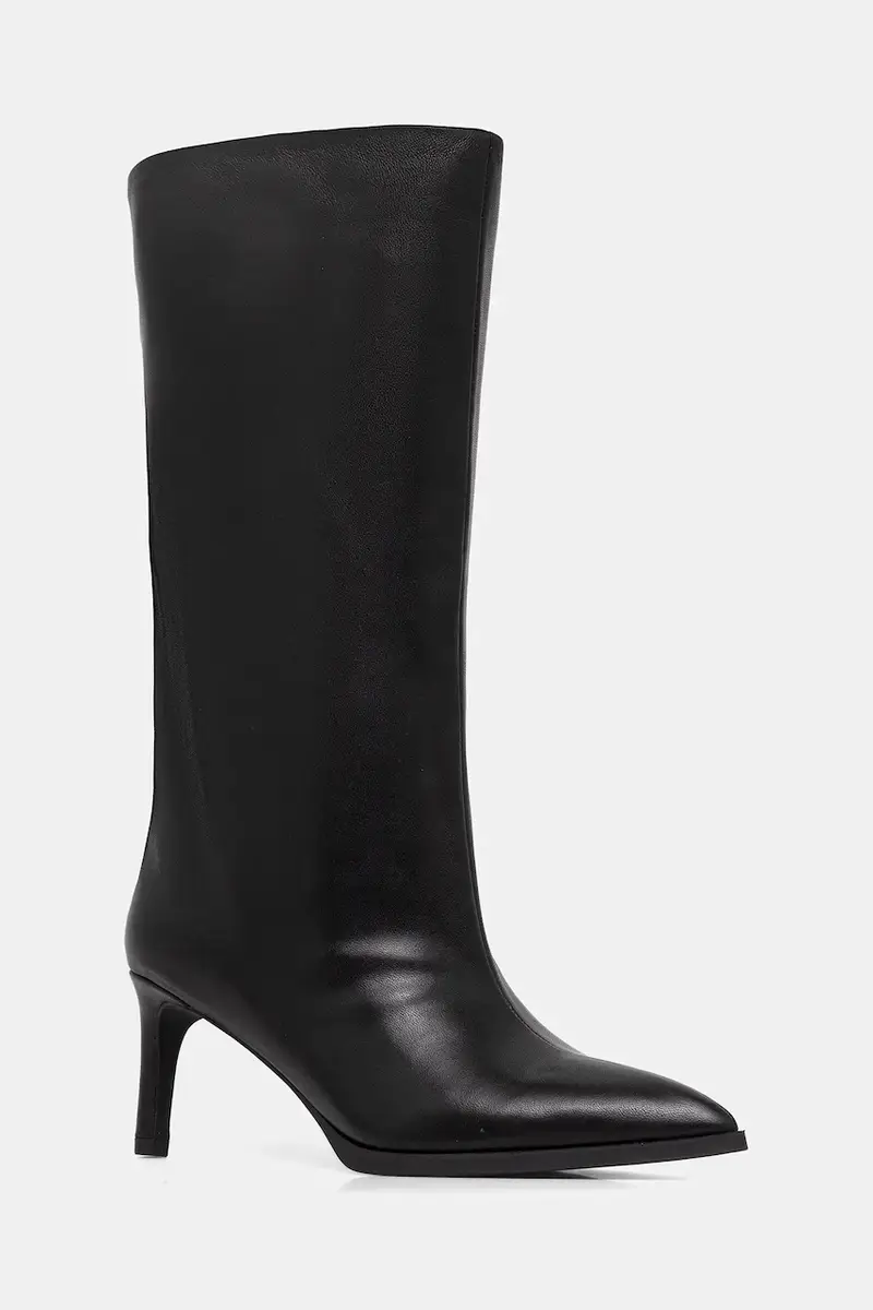 stivali in pelle colore nero miniatura 3