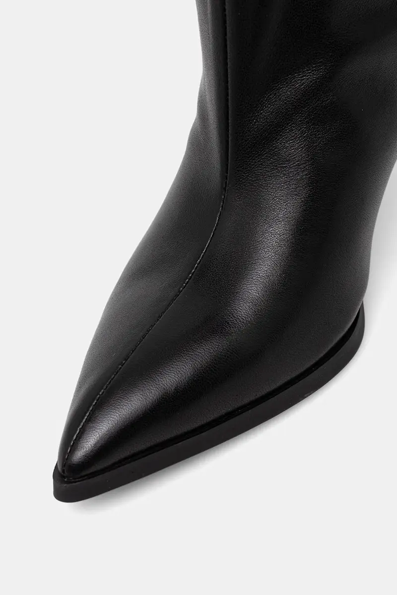 stivali in pelle colore nero miniatura 5