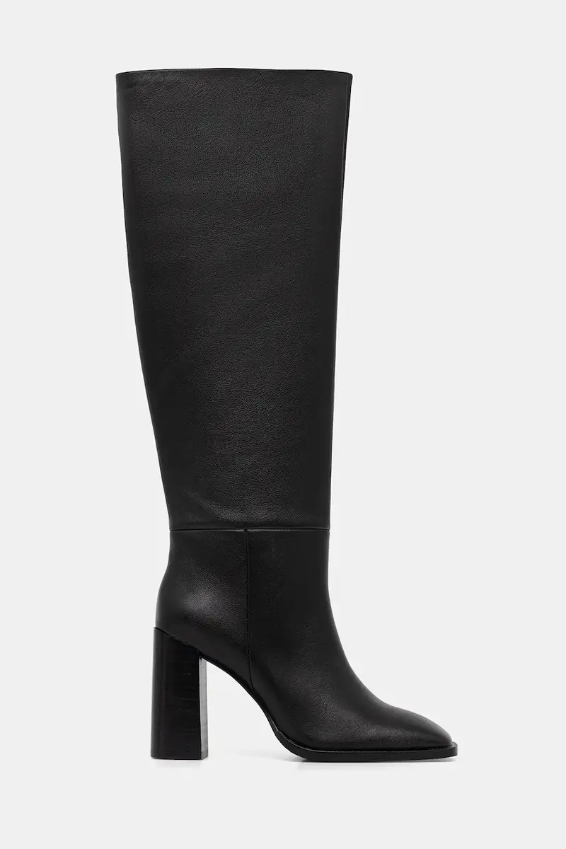 stivali in pelle colore nero miniatura 2