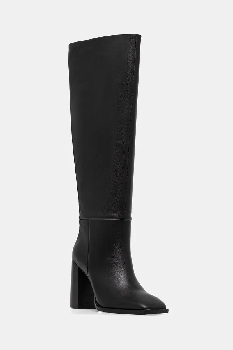 stivali in pelle colore nero miniatura 3