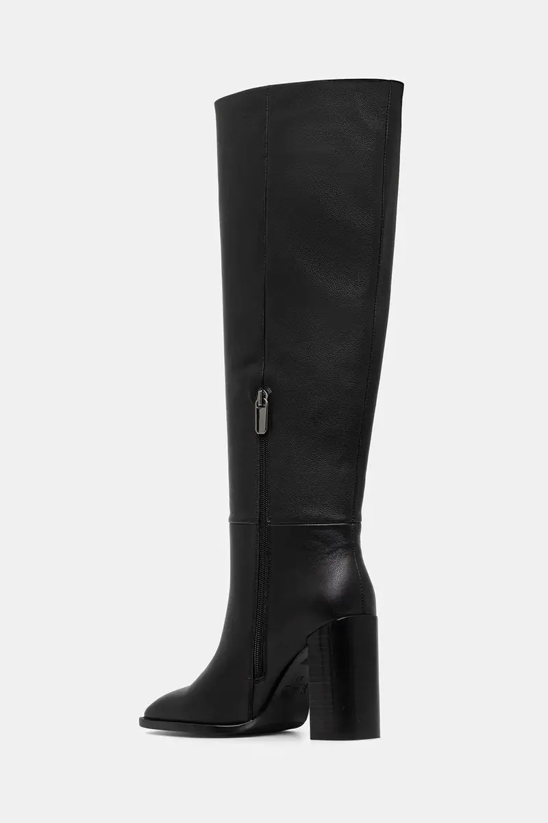 stivali in pelle colore nero miniatura 4