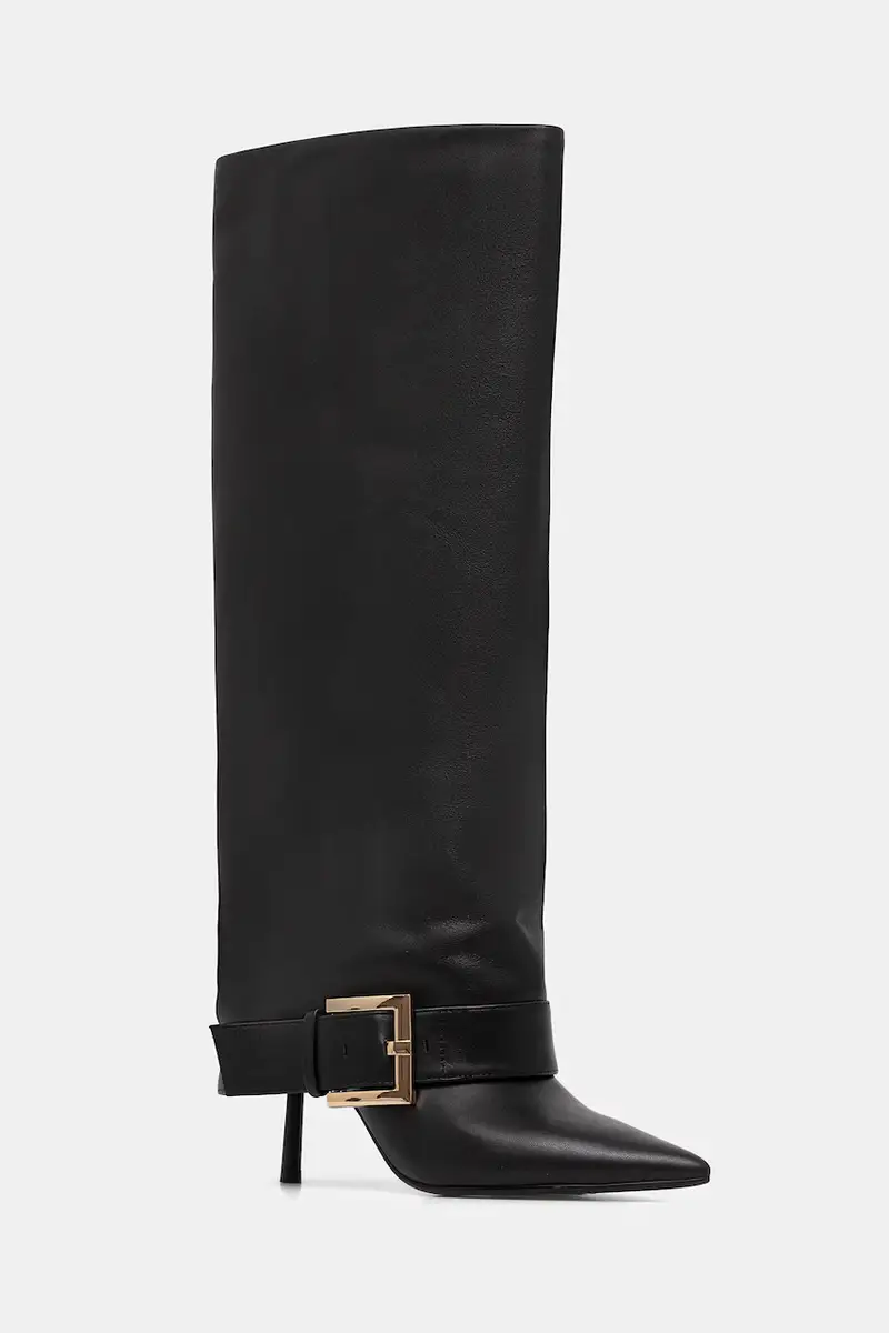 stivali in pelle colore nero miniatura 3