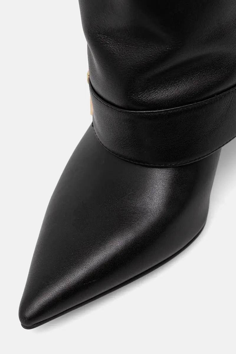 stivali in pelle colore nero miniatura 5