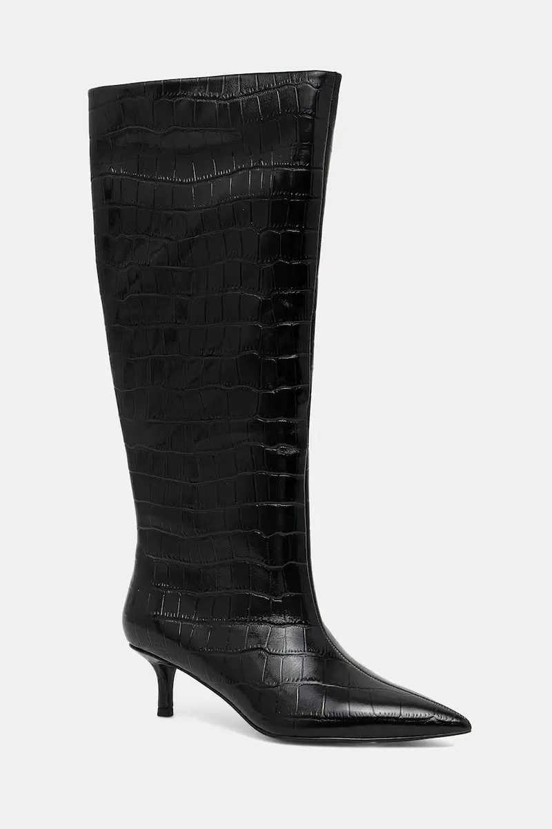 stivali in pelle colore nero miniatura 3