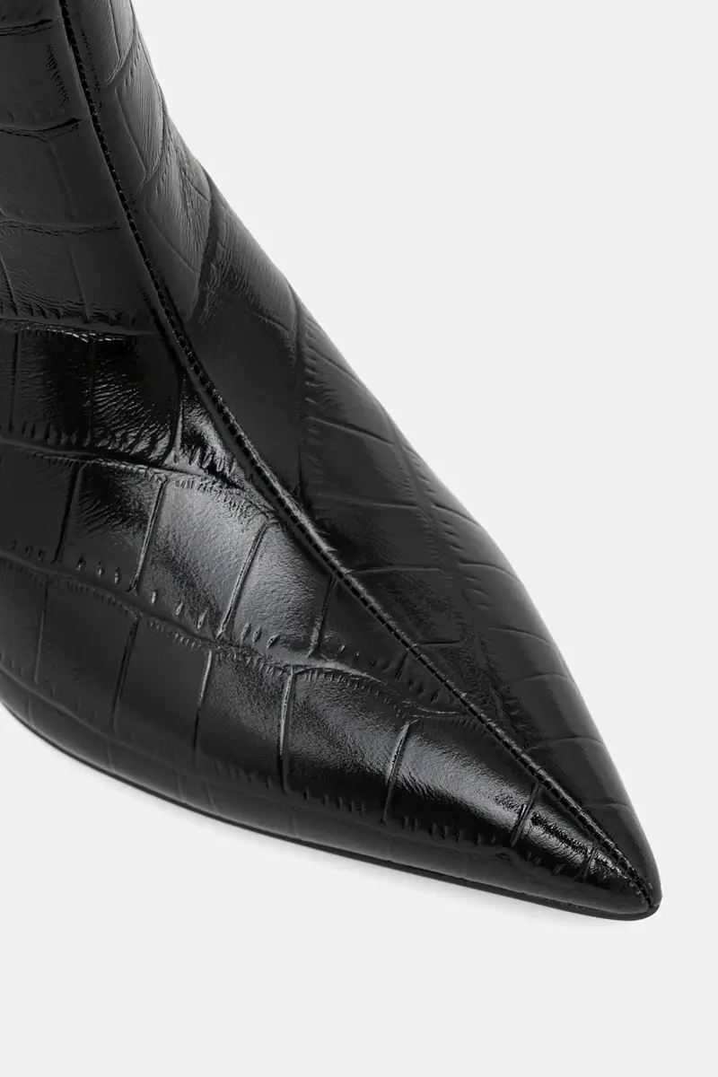 stivali in pelle colore nero miniatura 5