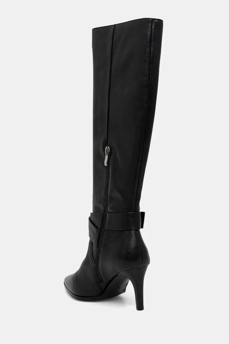 stivali in pelle colore nero miniatura 4